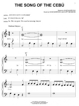 page one of The Song Of The Cebu (Big Note Piano)