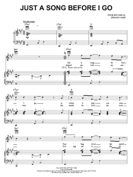 page one of Just A Song Before I Go (Piano, Vocal & Guitar Chords (Right-Hand Melody))