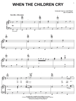 page one of When The Children Cry (Piano, Vocal & Guitar Chords (Right-Hand Melody))