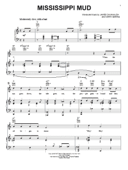 page one of Mississippi Mud (Piano, Vocal & Guitar Chords (Right-Hand Melody))