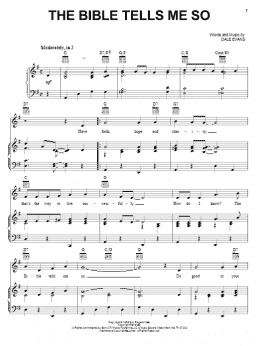 page one of The Bible Tells Me So (Piano, Vocal & Guitar Chords (Right-Hand Melody))