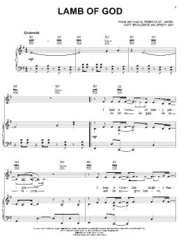 page one of Lamb Of God (Piano, Vocal & Guitar Chords (Right-Hand Melody))