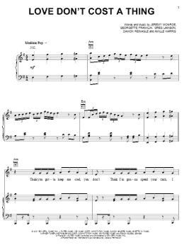 page one of Love Don't Cost A Thing (Piano, Vocal & Guitar Chords (Right-Hand Melody))