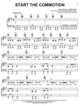 page one of Start The Commotion (Piano, Vocal & Guitar Chords (Right-Hand Melody))