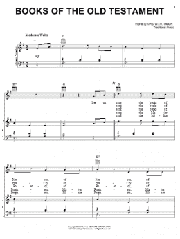 page one of Books Of The Old Testament (Piano, Vocal & Guitar Chords (Right-Hand Melody))