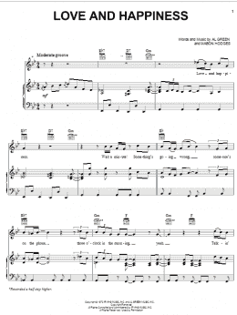 page one of Love And Happiness (Piano, Vocal & Guitar Chords (Right-Hand Melody))