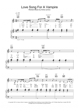 page one of Love Song For A Vampire (Piano, Vocal & Guitar Chords)