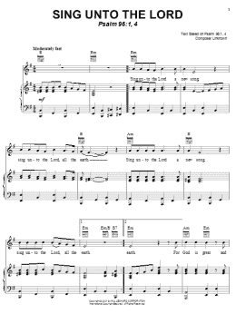 page one of Sing Unto The Lord (Piano, Vocal & Guitar Chords (Right-Hand Melody))