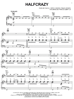 page one of Halfcrazy (Piano, Vocal & Guitar Chords (Right-Hand Melody))