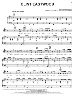 page one of Clint Eastwood (Piano, Vocal & Guitar Chords (Right-Hand Melody))