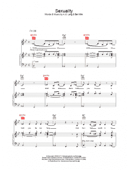 page one of Sexuality (Piano, Vocal & Guitar Chords)