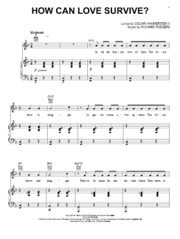 page one of How Can Love Survive (Piano, Vocal & Guitar Chords (Right-Hand Melody))