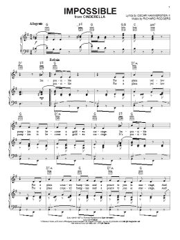 page one of Impossible (from Cinderella) (Piano, Vocal & Guitar Chords (Right-Hand Melody))