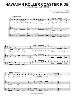 page one of Hawaiian Roller Coaster Ride (from Lilo & Stitch) (Piano, Vocal & Guitar Chords (Right-Hand Melody))