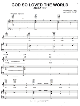 page one of God So Loved The World (Piano, Vocal & Guitar Chords (Right-Hand Melody))