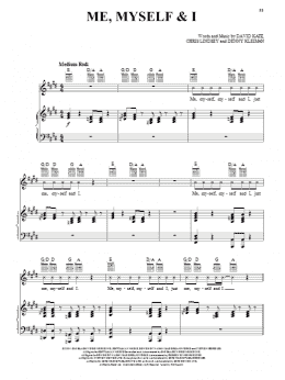 page one of Me, Myself & I (Piano, Vocal & Guitar Chords (Right-Hand Melody))