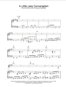 page one of A Little Less Conversation (Piano, Vocal & Guitar Chords)