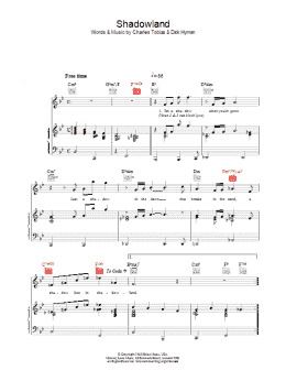 page one of Shadowland (Piano, Vocal & Guitar Chords)
