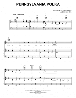 page one of Pennsylvania Polka (Piano, Vocal & Guitar Chords (Right-Hand Melody))