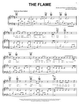 page one of The Flame (Piano, Vocal & Guitar Chords (Right-Hand Melody))