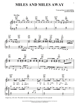 page one of Miles And Miles Away (Piano, Vocal & Guitar Chords (Right-Hand Melody))