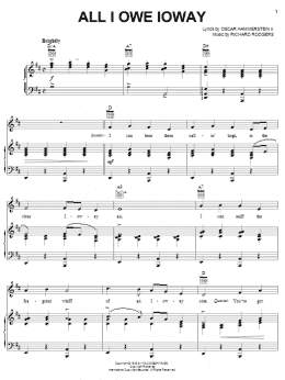 page one of All I Owe Ioway (Piano, Vocal & Guitar Chords (Right-Hand Melody))