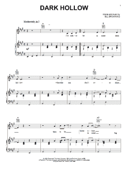 page one of Dark Hollow (Piano, Vocal & Guitar Chords (Right-Hand Melody))