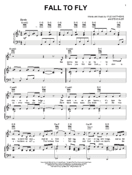 page one of Fall To Fly (Piano, Vocal & Guitar Chords (Right-Hand Melody))