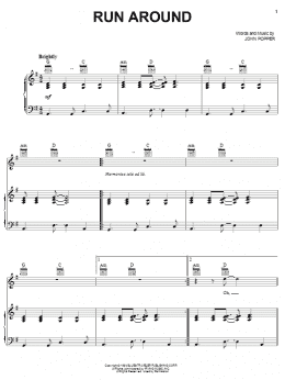 page one of Run Around (Piano, Vocal & Guitar Chords (Right-Hand Melody))