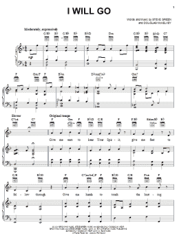page one of I Will Go (Piano, Vocal & Guitar Chords (Right-Hand Melody))