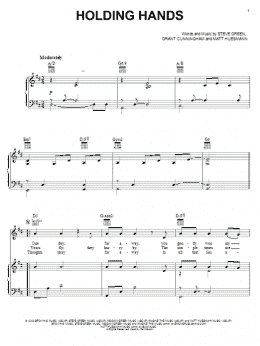 page one of Holding Hands (Piano, Vocal & Guitar Chords (Right-Hand Melody))