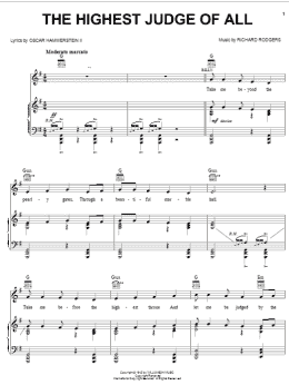 page one of The Highest Judge Of All (Piano, Vocal & Guitar Chords (Right-Hand Melody))
