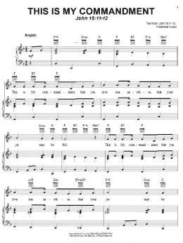 page one of This Is My Commandment (Piano, Vocal & Guitar Chords (Right-Hand Melody))
