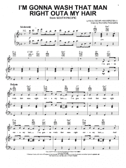 page one of I'm Gonna Wash That Man Right Outa My Hair (Piano, Vocal & Guitar Chords (Right-Hand Melody))