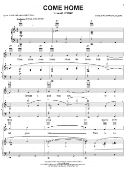page one of Come Home (Piano, Vocal & Guitar Chords (Right-Hand Melody))