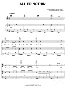 page one of All Er Nothin' (from Oklahoma!) (Piano, Vocal & Guitar Chords (Right-Hand Melody))