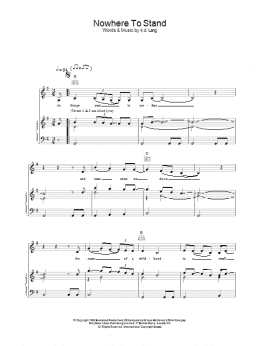 page one of Nowhere To Stand (Piano, Vocal & Guitar Chords)