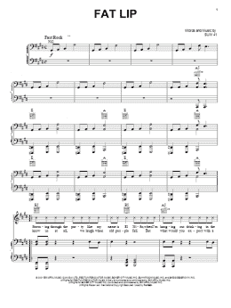 page one of Fat Lip (Piano, Vocal & Guitar Chords (Right-Hand Melody))