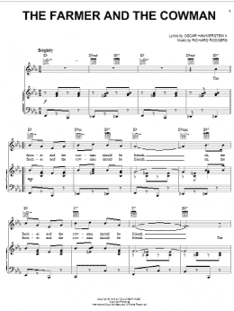 page one of The Farmer And The Cowman (from Oklahoma!) (Piano, Vocal & Guitar Chords (Right-Hand Melody))