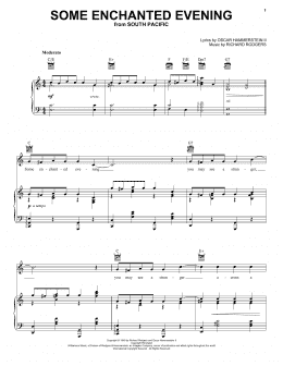 page one of Some Enchanted Evening (from South Pacific) (Piano, Vocal & Guitar Chords (Right-Hand Melody))