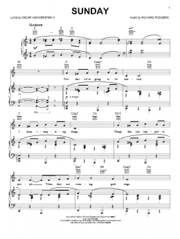 page one of Sunday (Piano, Vocal & Guitar Chords (Right-Hand Melody))