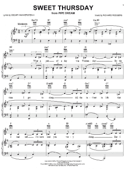 page one of Sweet Thursday (Piano, Vocal & Guitar Chords (Right-Hand Melody))