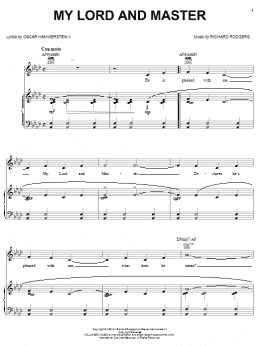 page one of My Lord And Master (Piano, Vocal & Guitar Chords (Right-Hand Melody))