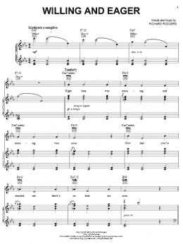 page one of Willing And Eager (Piano, Vocal & Guitar Chords (Right-Hand Melody))