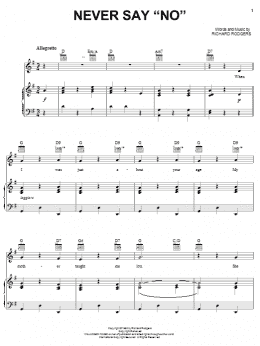 page one of Never Say "No" (Piano, Vocal & Guitar Chords (Right-Hand Melody))