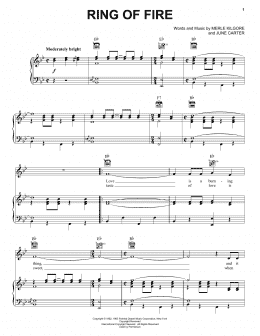page one of Ring Of Fire (Piano, Vocal & Guitar Chords (Right-Hand Melody))