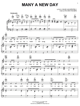 page one of Many A New Day (from Oklahoma!) (Piano, Vocal & Guitar Chords (Right-Hand Melody))