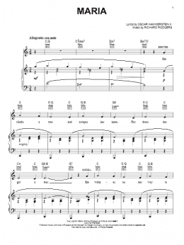 page one of Maria (from The Sound of Music) (Piano, Vocal & Guitar Chords (Right-Hand Melody))