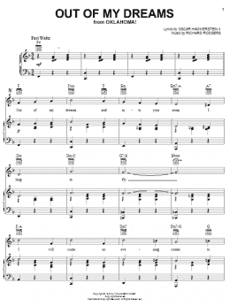 page one of Out Of My Dreams (from Oklahoma!) (Piano, Vocal & Guitar Chords (Right-Hand Melody))