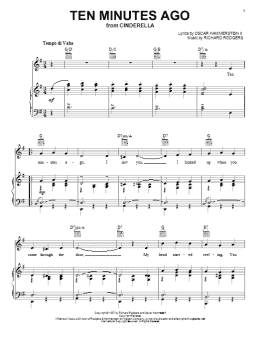 page one of Ten Minutes Ago (from Cinderella) (Piano, Vocal & Guitar Chords (Right-Hand Melody))